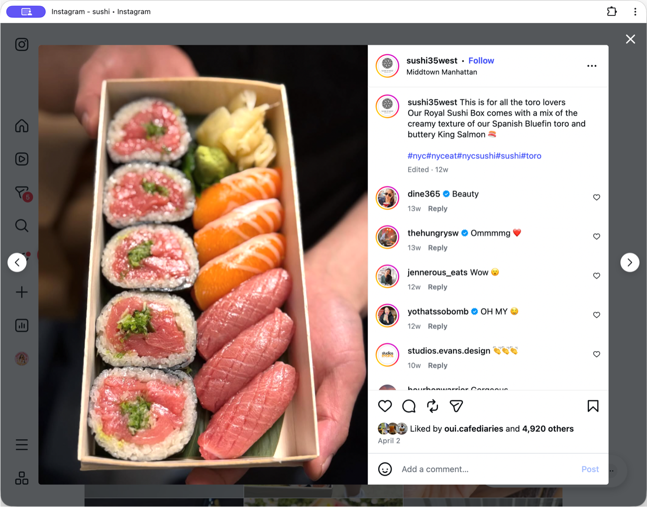 A social post being read by Comment Cutie